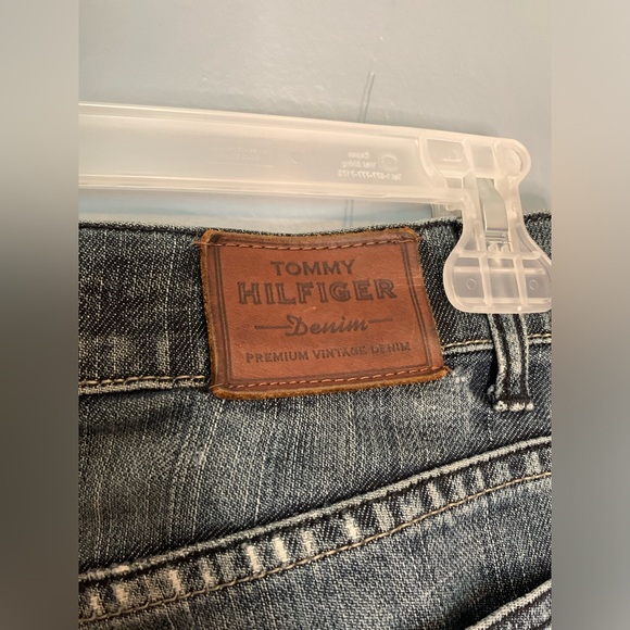 Y2K Tommy Hilfiger Jeans Men’s Size 31x34 Manhattan Bootcut Fit Blue/Gray Flag - Picture 7 of 16